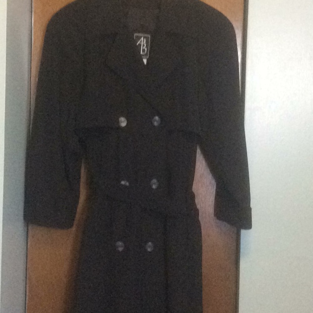 RAIN COAT BLACK WITH BELT TIE